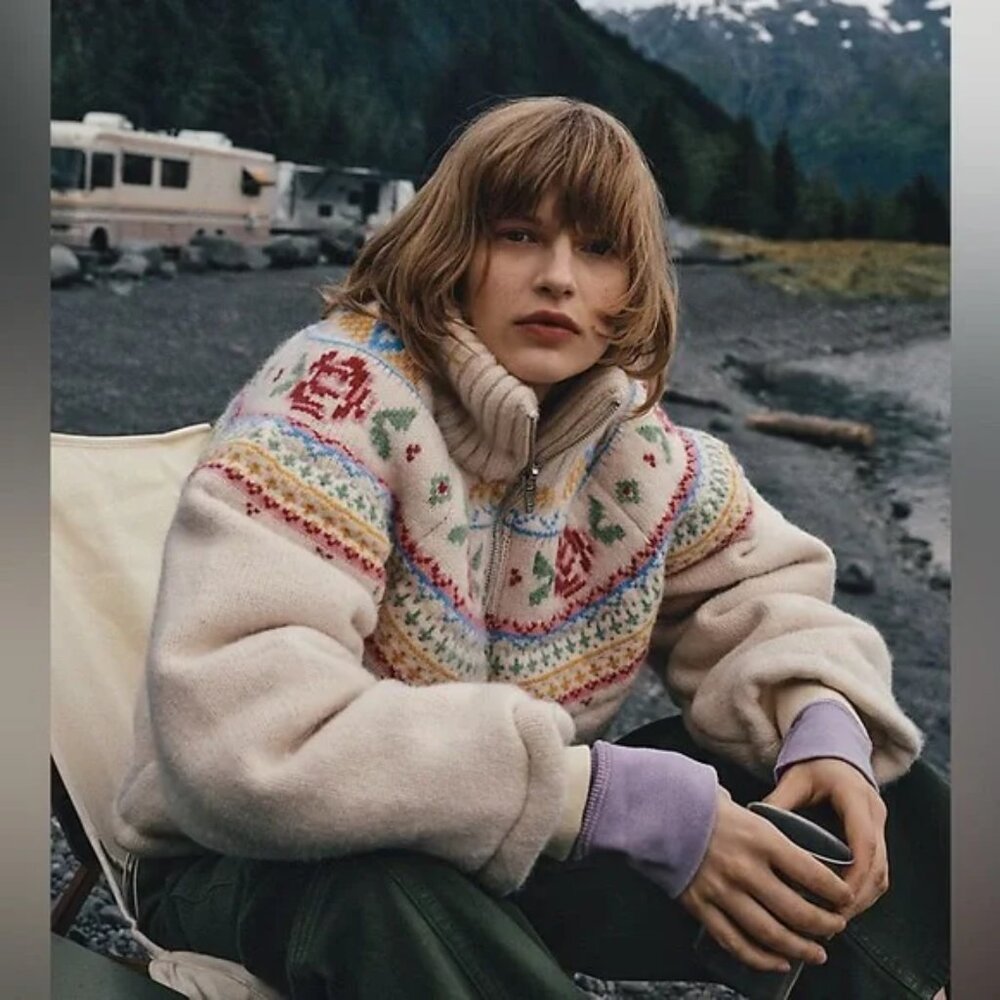 Anthropologie Multicolor Teddy Jacket